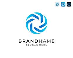 Vortex Circle Spiral Circular Rotation With Abstract Modern Shape Logo Design Illustration vector