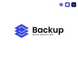 Backup Data Storage Tech Server For Database Protection Technology Logo Design Illustration vector