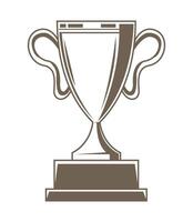 A white background showcases a trophy featuring two distinct handles vector