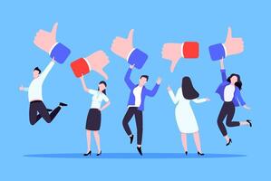 Customer feedback, employee or client satisfaction rating review process vector