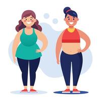 Weight Loss Journey Transformation from Before and After vector