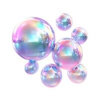 shiny soap bubbles floating in the air photo
