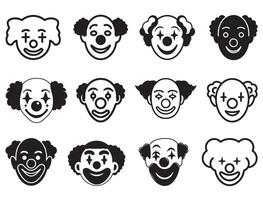 FUNNY CLOWN FACE SILHOUETTE vector
