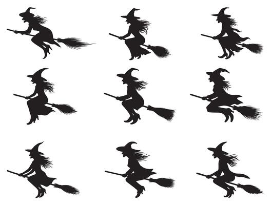 WITCH FLYING SILHOUETTE
