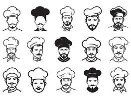 CHEF HEAD PROFILE SILHOUETTE vector
