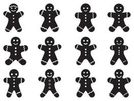 Gingerbread silhouette white background vector