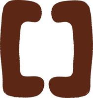 Symmetrical abstract brown bracket-like shapes vector