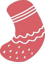 Cute red sock illustration with decorative patterns vector