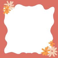 Floral Frame with Abstract Red Background vector