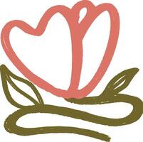 Minimalist hand-drawn tulip flower in abstract style vector
