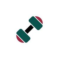 Flat Dumbbell with Rounded Edges on Transparent Background vector
