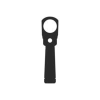 Black Flashlight Silhouette with Circle Head on Transparent Background vector