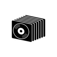 Stacked Vinyl Records With Rounded Corners on Transparent Background, Minimalist Design vector