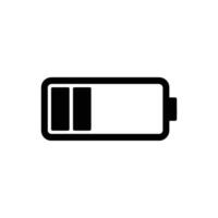 Battery Icon, Black and White Empty Symbol on a Transparent Background, Charging vector