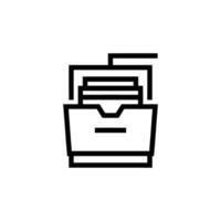 Filing Cabinet Icon, Drawer with Files, Office Paperwork, Transparent vector