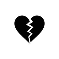Broken Heart Shape with Transparent Background, Grief, Love, Sadness, Icon vector