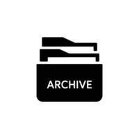 Archive folder icon with transparent background for organizing data storage vector