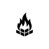 Cubical Structure Engulfed in Flames on Transparent Background vector