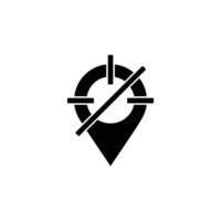 Pin Pointer Location Target Canceled Blocked Tracking Transparency Icon vector