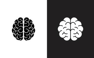 Symmetrical design with white and black brain on background block vector