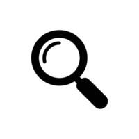 Magnifying Glass Icon Silhouette on Transparent Background for Search and Discovery vector