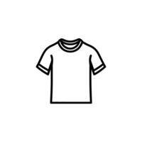Tshirt Outline Icon, Empty Apparel, Short Sleeve, Clean Style, and Transparent vector