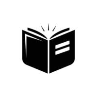 Black and White Open Book Illustration Depicting Knowledge, Reading, and Learning Concepts vector