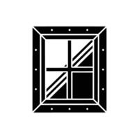 Square Black Crating with Holes and Partitioned Interior Showing Diagonal Support and Rectangle Shapes vector