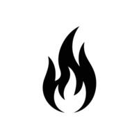 Isolated Black Flame Icon with Transparent Background vector