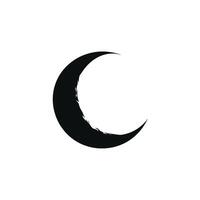 Crescent Moon Shape Isolated on Transparent Background, Celestial Phase, Silhouette vector