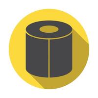 Cylindrical Gray Object with Shadow on Yellow Circle Background Illustration Design vector