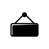Black and White Storefront Sign Icon Hanging with Rounded Rectangle Frame Design vector