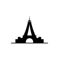 Stylized Eiffel Tower Silhouette with an Arch and Base Platform Design vector