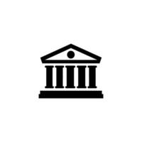 Isolated Black Architecture Icon with Columns and Pediment on Transparent Background vector