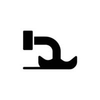 Black and White Hook Shape Design Isolated on a White Background Curve,Bend,Clip vector