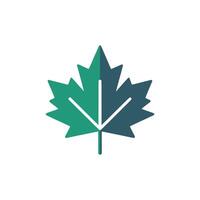 Gradient Maple Leaf Icon on Transparent Background Nature and Fall Theme vector