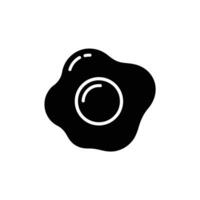 Fried Egg Silhouette on Transparent Background Breakfast Icon Isolated vector