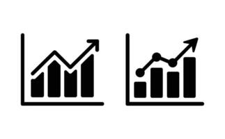 Two Black and White Bar Graphs with Increasing Trend Lines and Arrow Indicators vector