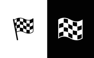 Checkered Flags Icon Set Finish Line Design, Waving Racing Banner vector