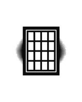 Black and White Geometric Window Grid Pattern with Abstract Radial Effect Design vector