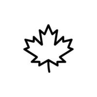 Simple Maple Leaf Outline Symbol on Transparent Background, Clean Icon Design vector