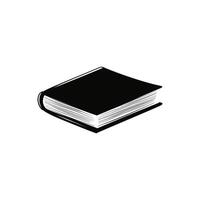 Closed Book Black Icon with Pages Edges on Transparent Background Isolated Design vector