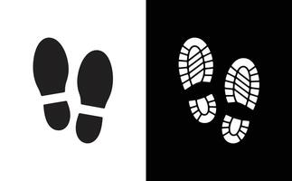Footprint Icon Set, Shoeprints Graphic, Sole Marks Symbol, Isolated on Background vector