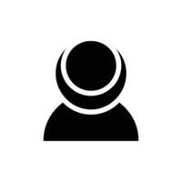 Silhouette Figure Circle Avatar Solid Symbol on Transparent Background vector