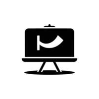 Presentation Board Showing a Turning Back Arrow Symbol Illustration, Isolated on White vector