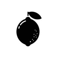 Black and White Lemon Icon with Leaf and Textured Surface Illustration on White Background vector