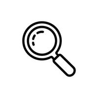 Magnifying Glass Icon Line Style Isolated on Transparent Background, Search Tool vector