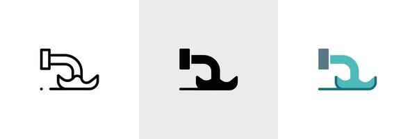 Pollution pipe pouring liquid isolated in multiple icon designs vector
