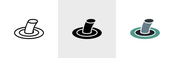 Toggle Switch in On Position, Control System Icons on White Background vector