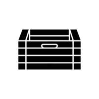 Black and White Illustration of a Wooden Crate Container for Storage Solutions vector